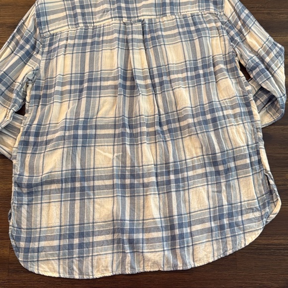 American Eagle Outfitters Seriously Lived In Blue Plaid Shirt Medium - Picture 11 of 11